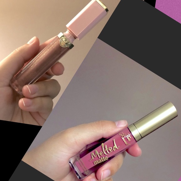 Too Faced High-Shine Sparkling Lip Gloss & Too Faced matte long wear lipstick - Picture 3 of 12